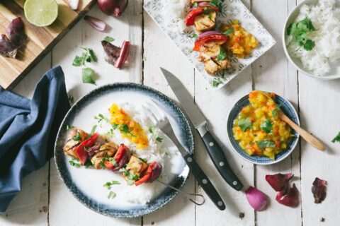 Tandoori paneer met mango salsa