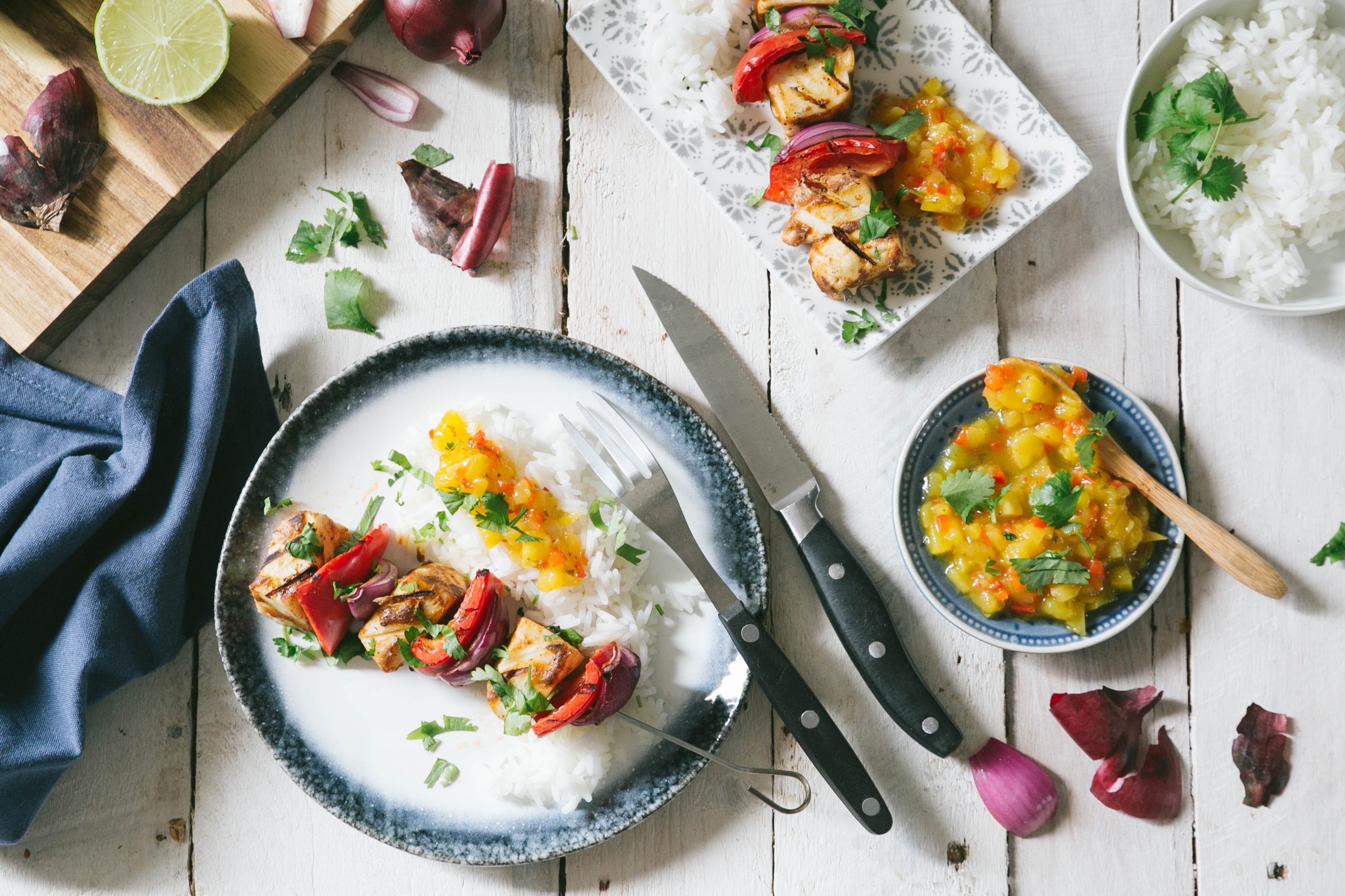 Tandoori paneer met mangosalsa